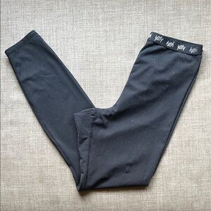 Yitty Black Sparkle Full Length Athletic Leggings Plus Size M